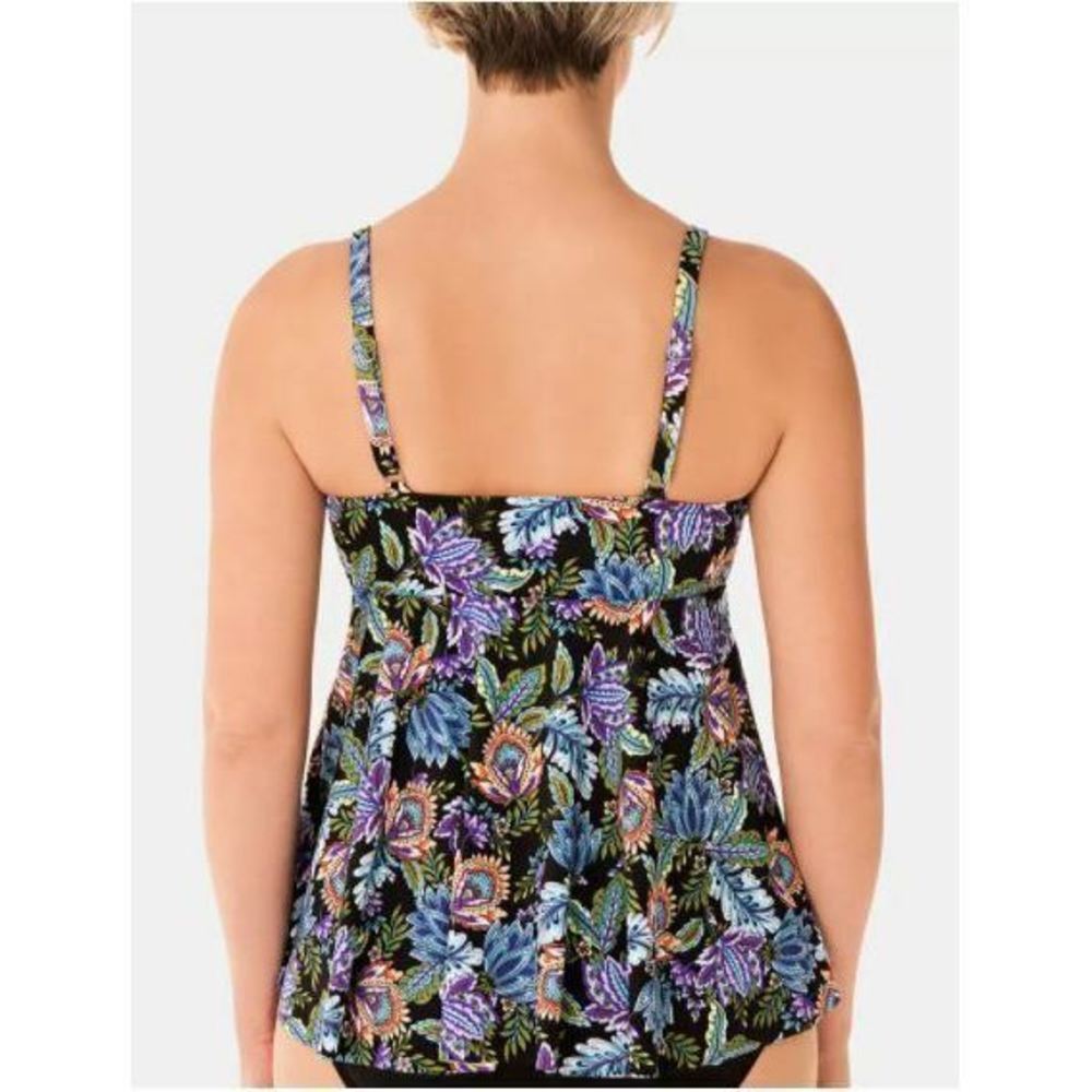 New with Tags Womens Swim Solutions Boho Play V-Neck Tankini Top Swim Size 10 - Picture 2 of 2